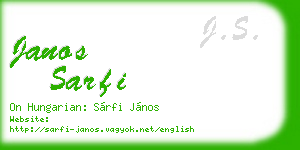 janos sarfi business card